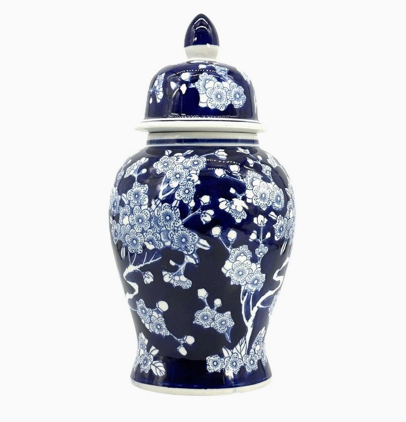 Dark Blue &amp; White Ginger Jar