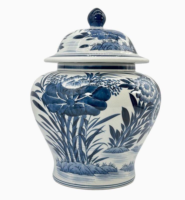 Bamboo Floral Wide Ginger Jar