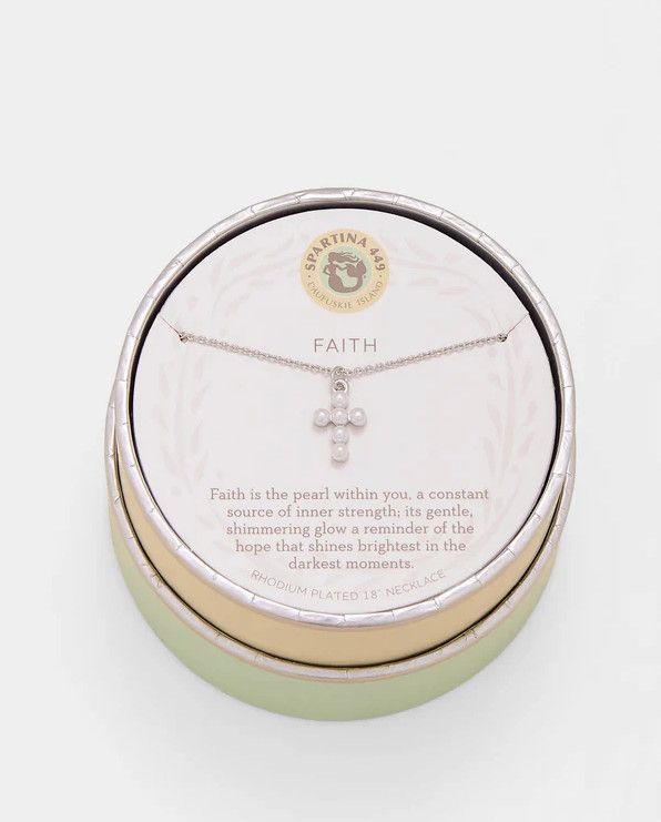 Spartina Sea La Vie Necklace Pearl Cross