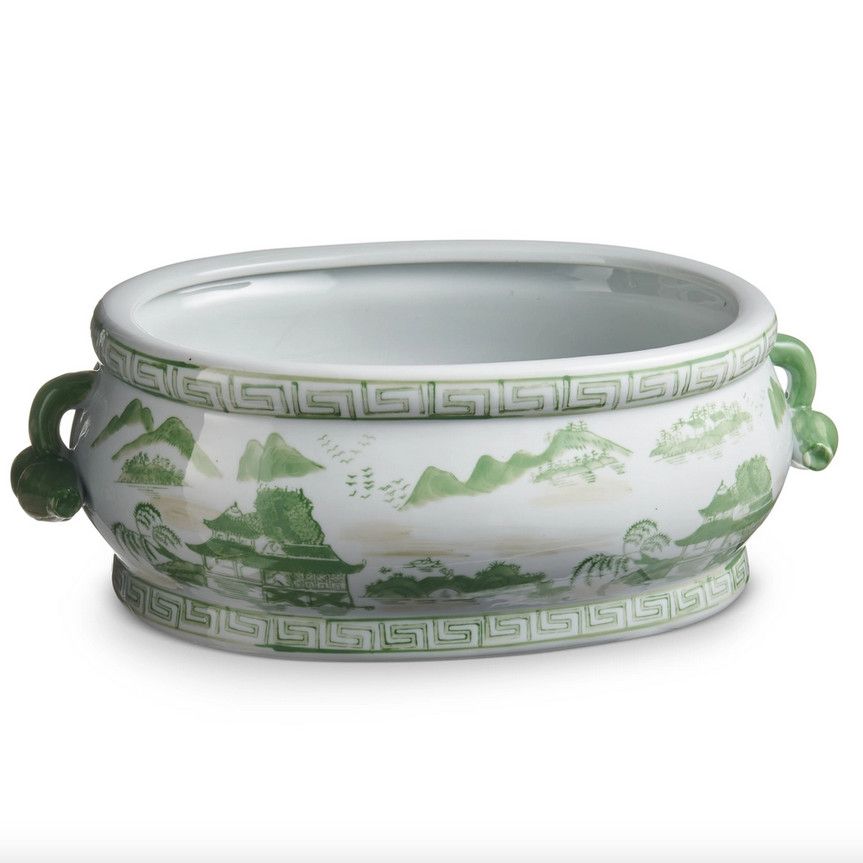 Green &amp; White Planter