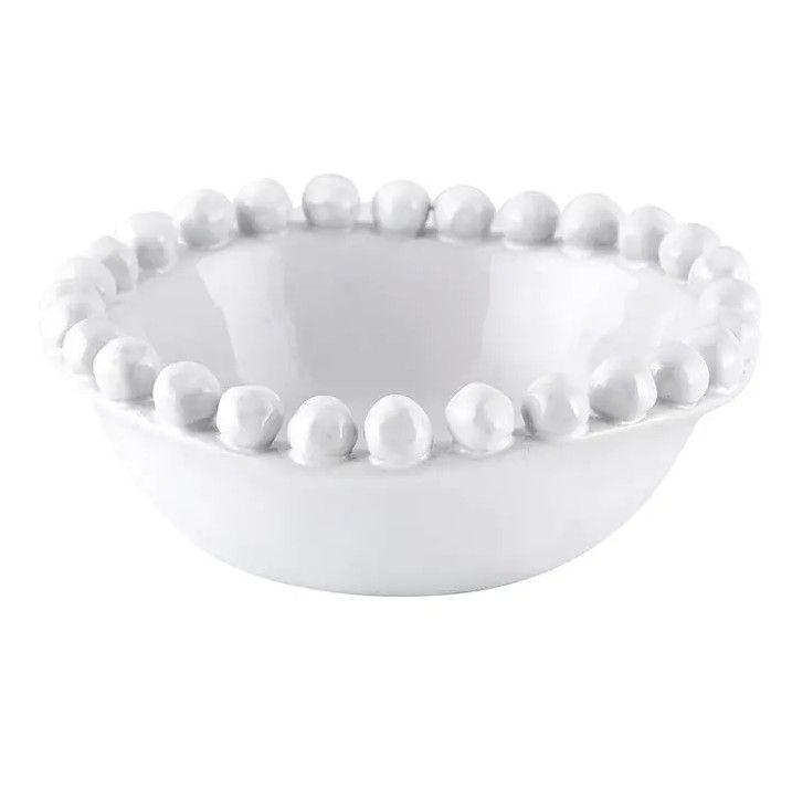 Small White Beaded Bowl