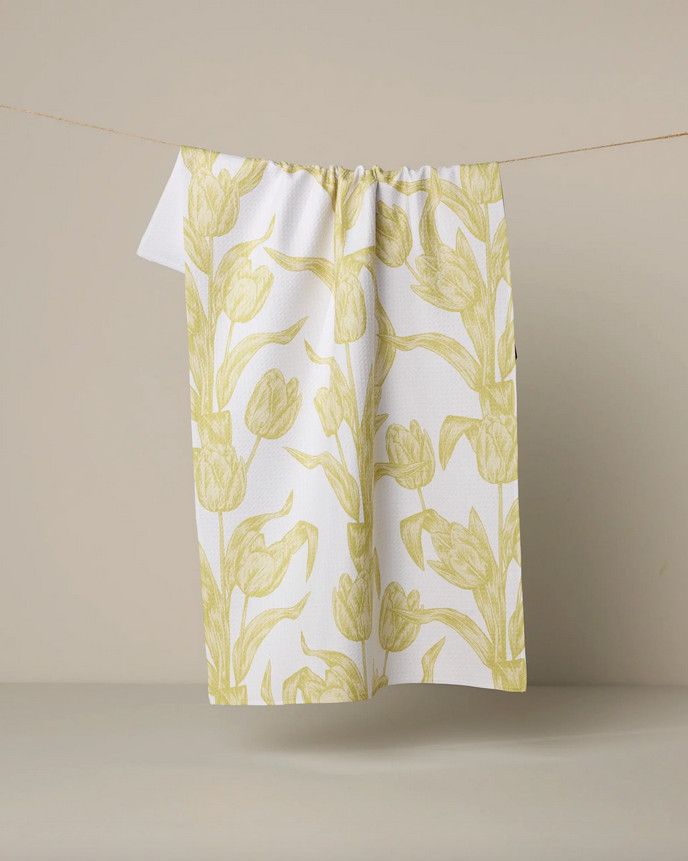 Geometry Butter Tulips Tea Towel