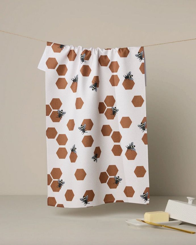 Geometry Busy Buzzin Tea Towel