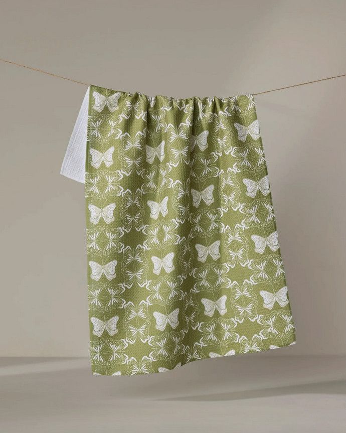 Geometry Butterflies Tea Towel