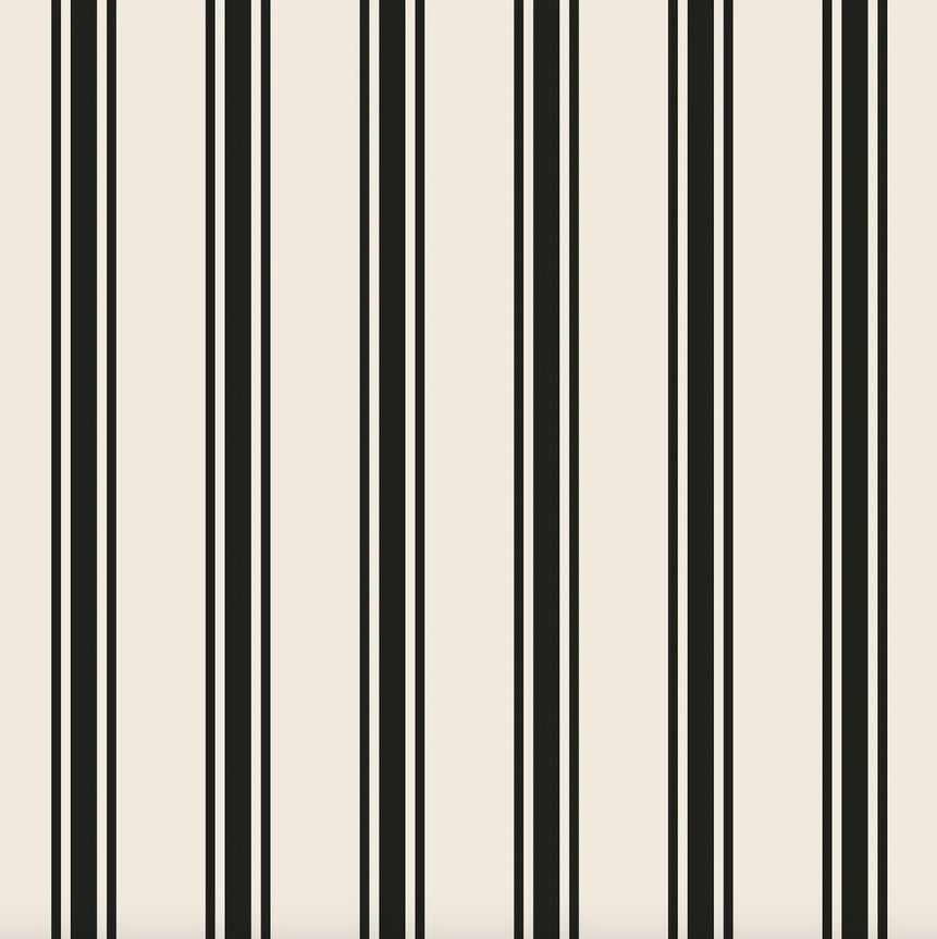 Black Linen Stripe Guest Napkin