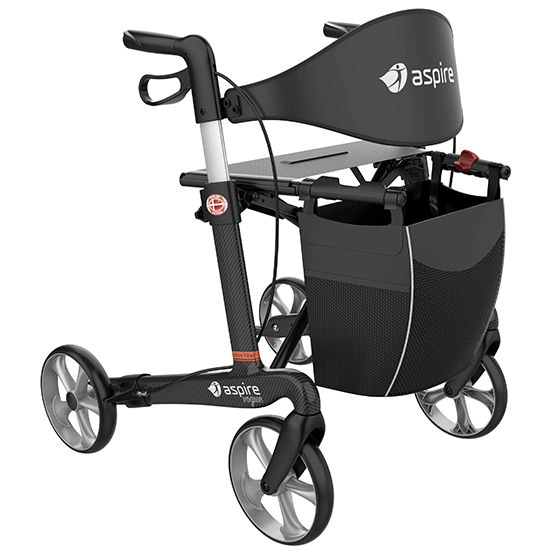 Aspire Vogue Carbon Fibre Seat Walker - Medium Black