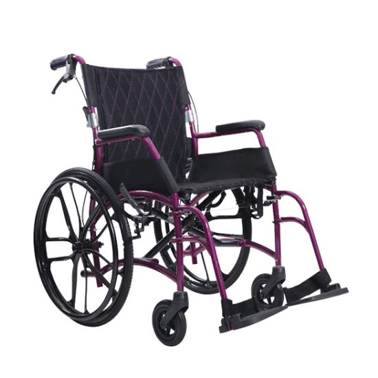Aspire Vida X Folding Manual Wheelchair - Purple 