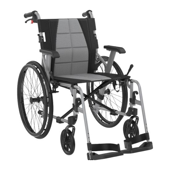 Aspire Socialite Folding Wheelchair - Self-Propelled - Silver