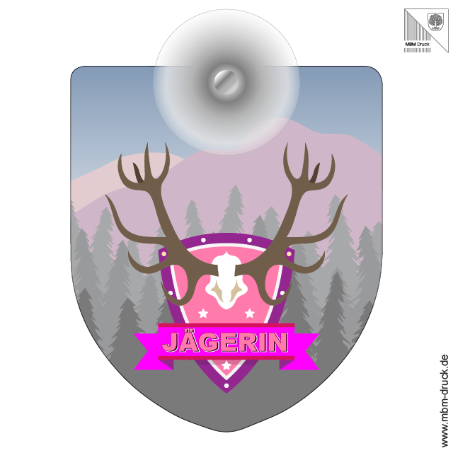 Saugnapfschild "Jägerin"