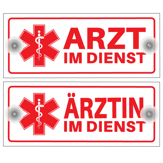 Saugnapfschild "Arzt / Ärztin im Dienst"