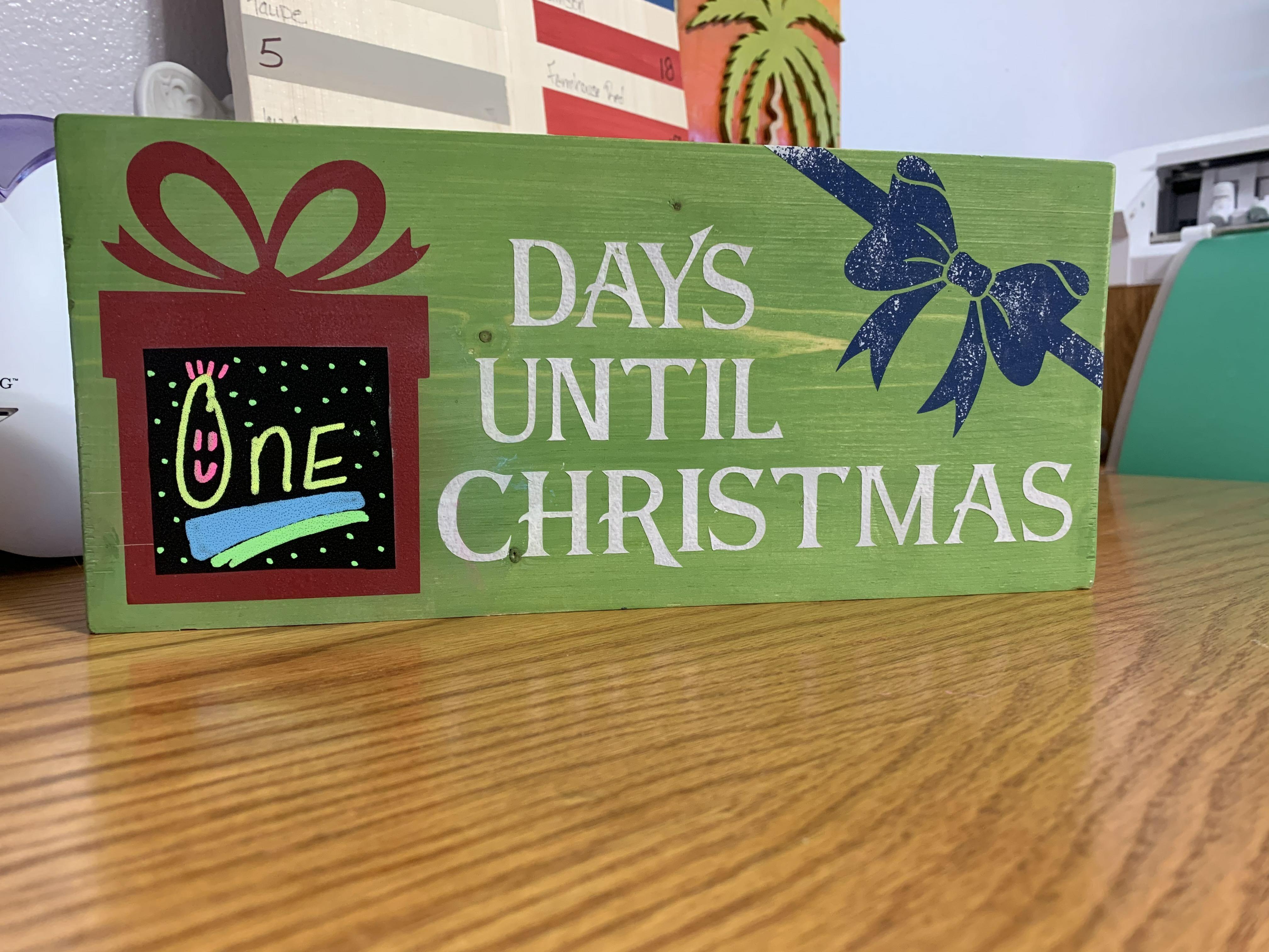 Countdown to Christmas Chalkboard DIY Wood Sign 00001