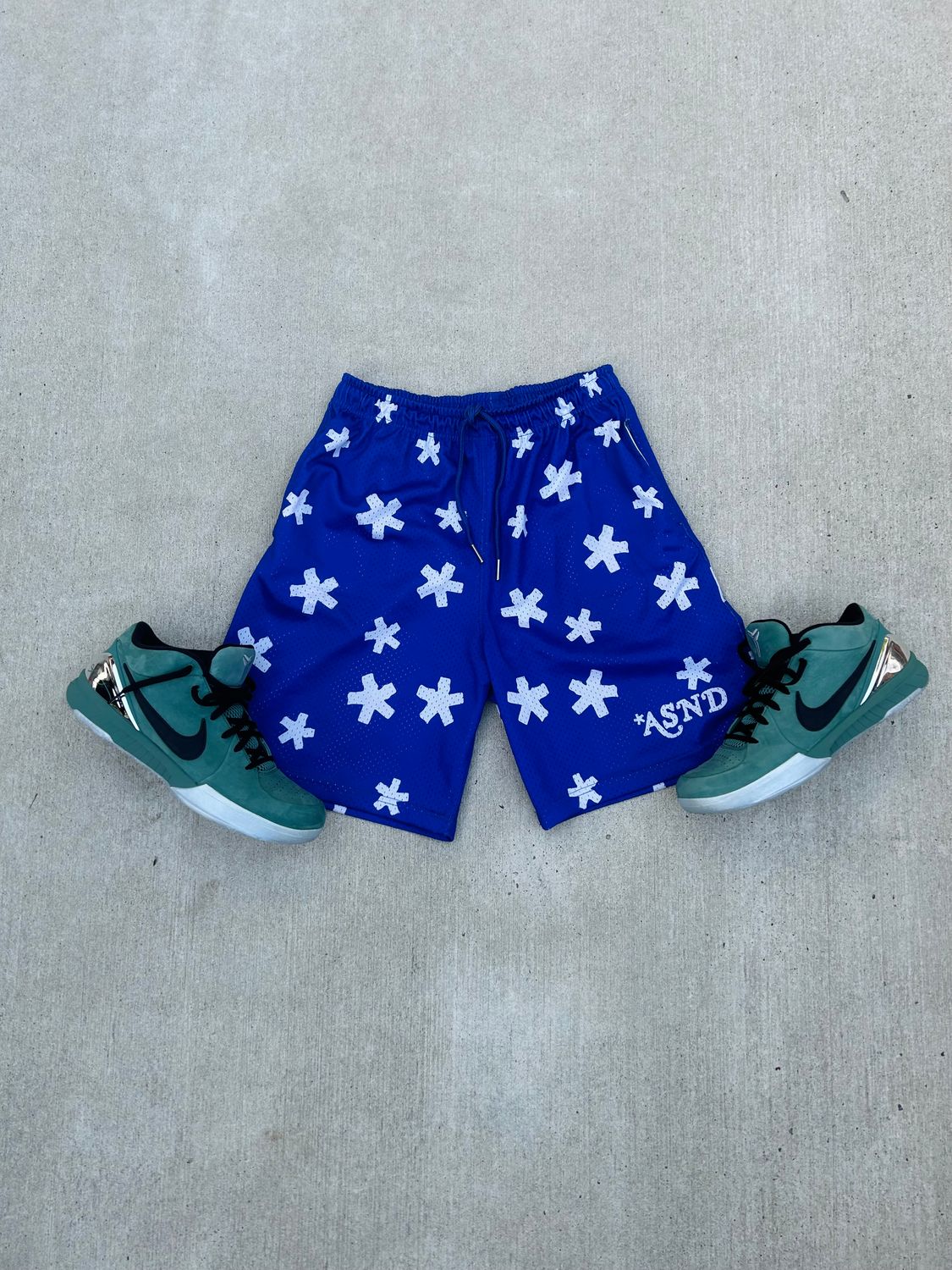&quot;ASND&quot; Blue Mesh Shorts