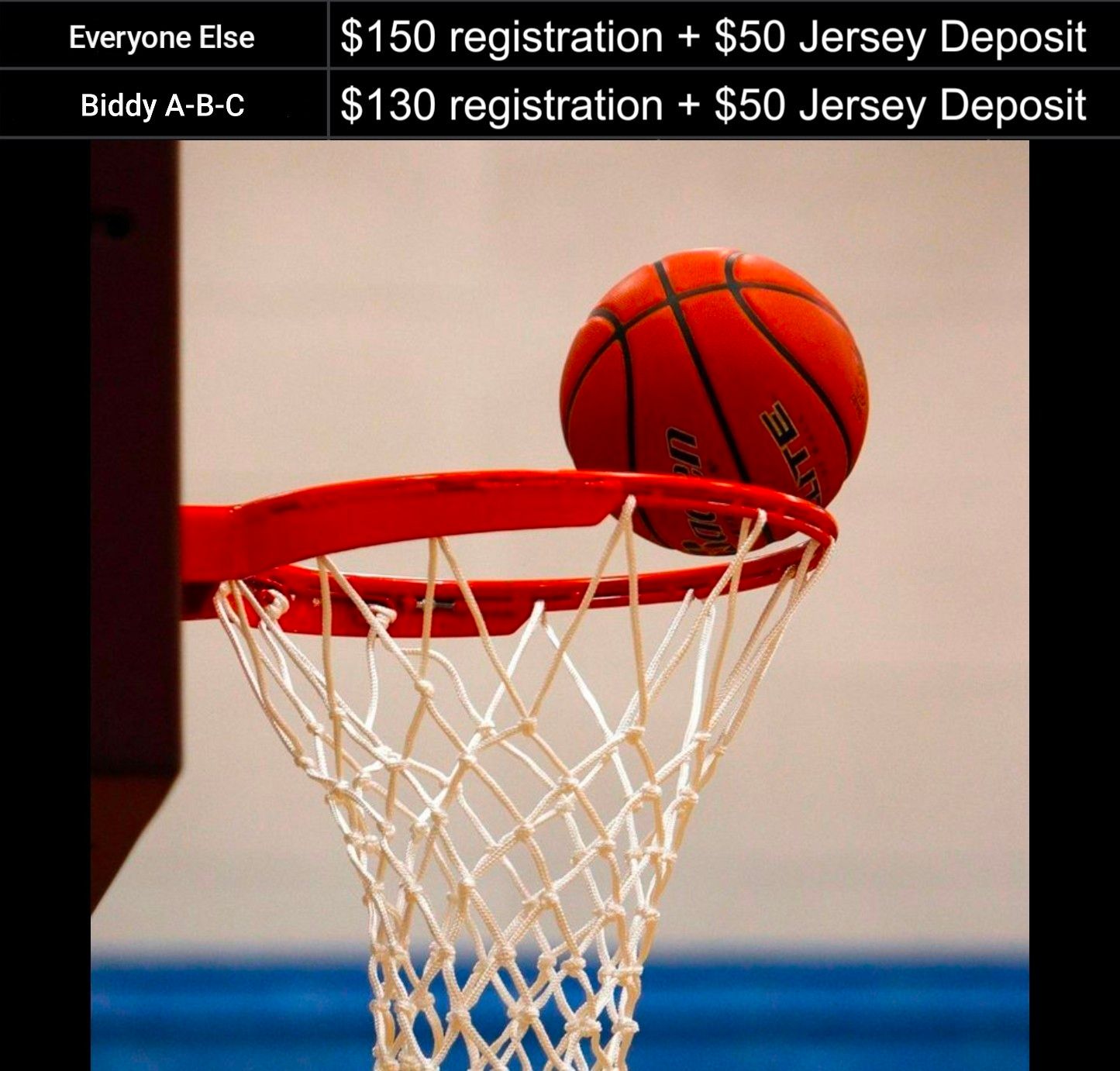2025-26 Basketball Registration ($50 deposit included)