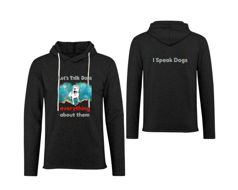Unisex &quot;Let’s Talk Dogs&quot; Lightweight Hooded Sweatshirt | Witty Dog