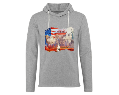 Unisex &quot;Pray for America&quot; Lightweight Hooded Sweatshirt | Witty Dog