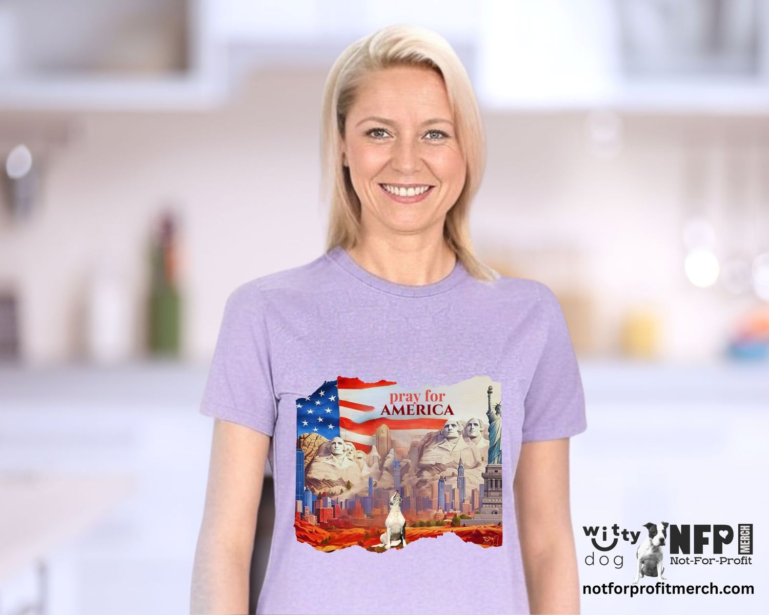 Women's "Pray for America" T-Shirt | Witty Dog