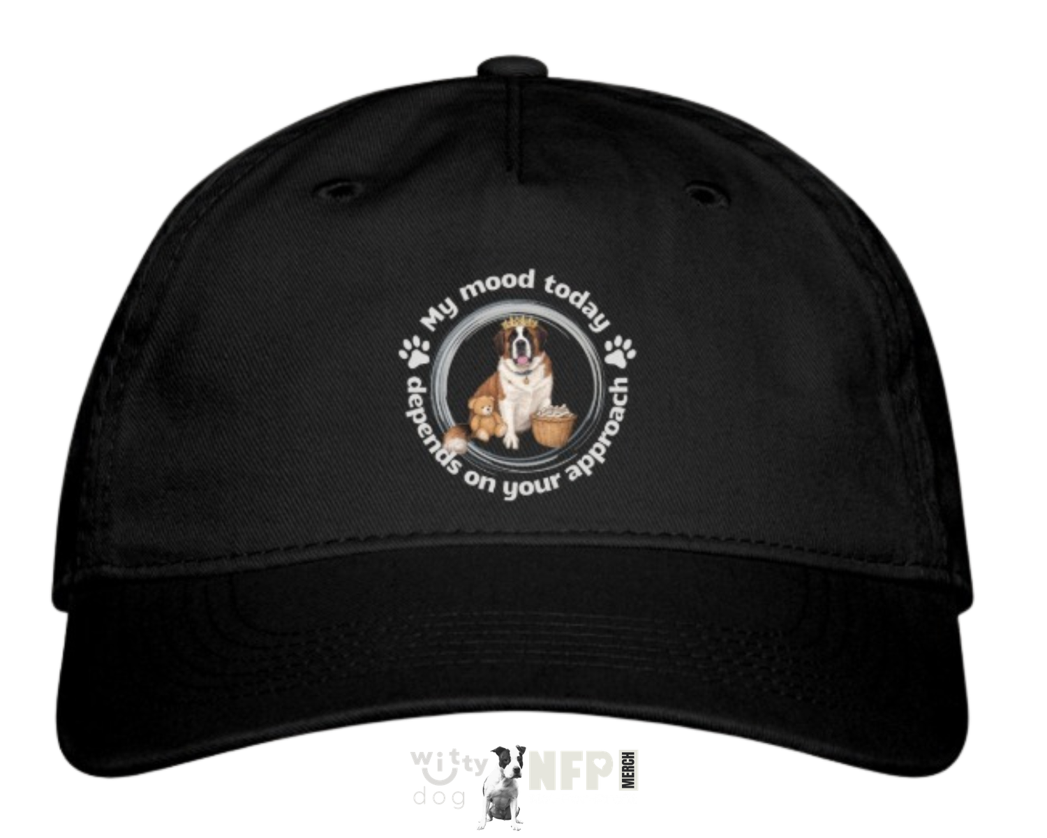 “My Mood Today Depends on Your Approach” Baseball Hat | Witty Dog