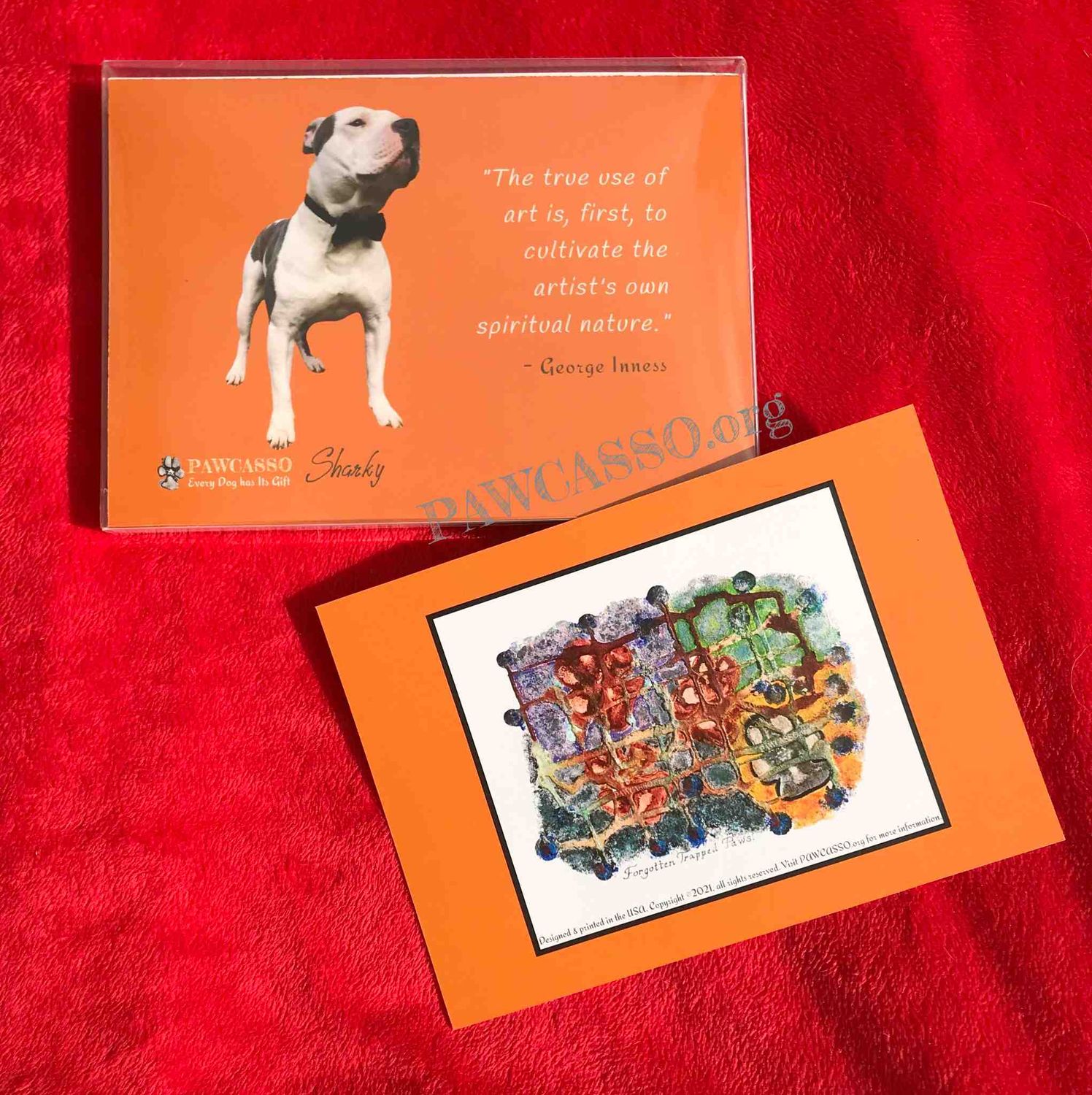 Pawcasso Forgotten Trapped Paws art notecards - 2 for $6