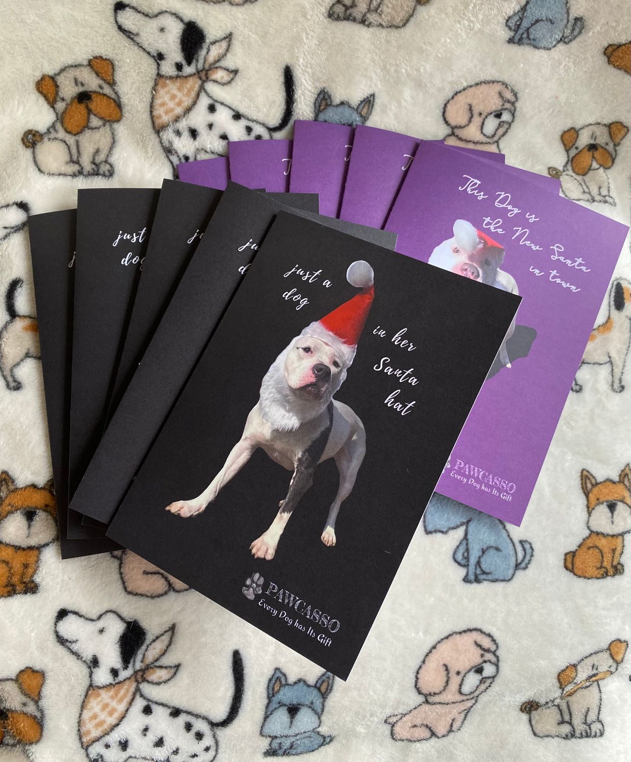 Pawcasso dogs Xmas cards - Pebbles &amp; Bullet. 3 for $10