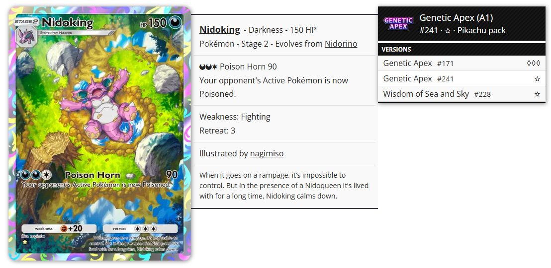 Pokémon Pocket TCG Proxy - Nidoking
