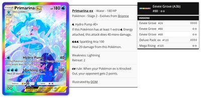 Pokémon Pocket TCG Proxy - Primarina ex