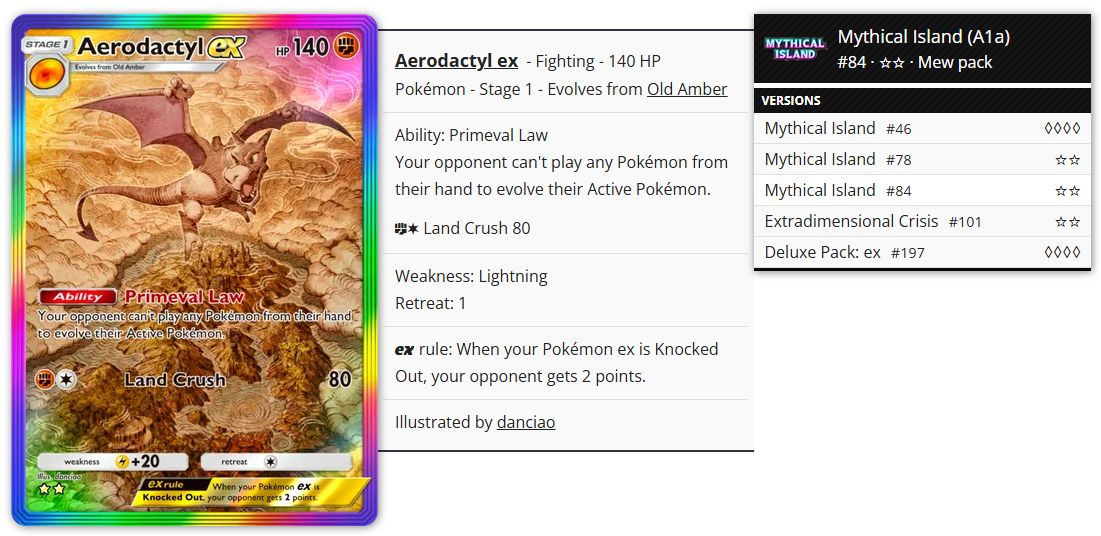 Pokémon Pocket TCG Proxy - Aerodactyl ex