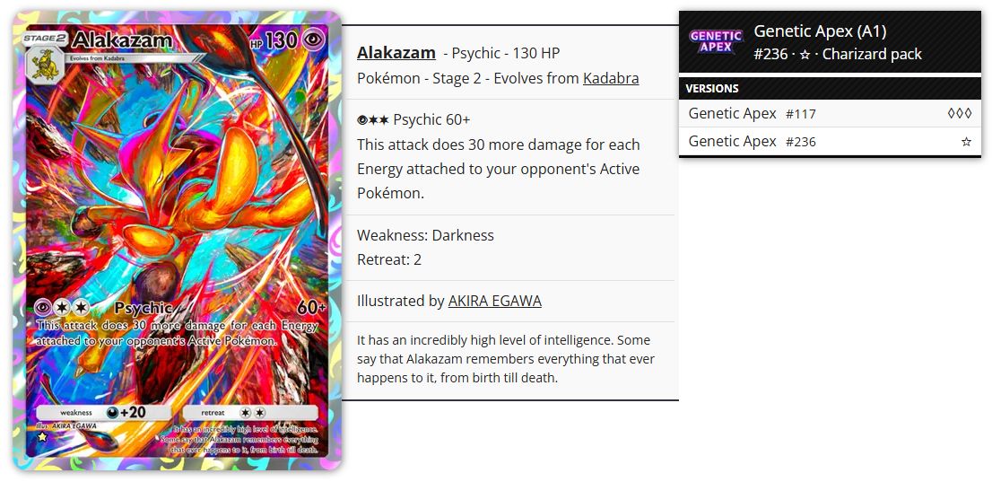 Pokémon Pocket TCG Proxy - Alakazam