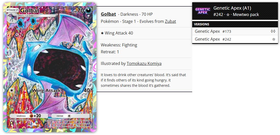 Pokémon Pocket TCG Proxy - Golbat
