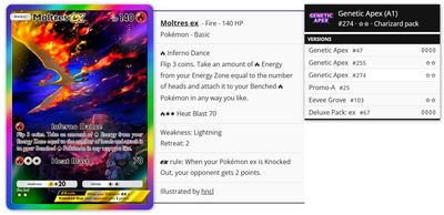 Pokémon Pocket TCG Proxy - Moltres ex