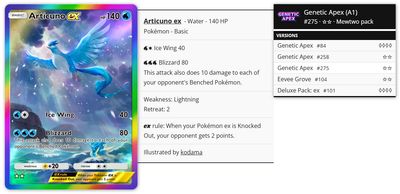 Pokémon Pocket TCG Proxy - Articuno ex