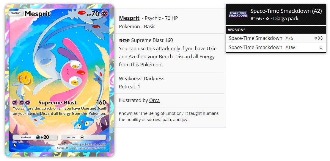 Pokémon Pocket TCG Proxy - Mesprit