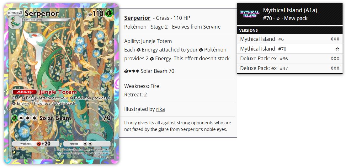 Pokémon Pocket TCG Proxy - Serperior
