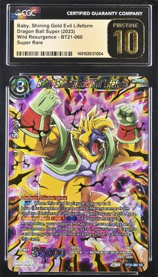CGC Pristine 10 - Wild Resurgence: Baby, Shining Gold Evil Lifeform Super Rare BT21-060