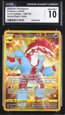 CGC 10 - Vivid Voltage: Galarian Obstagoon Gold 198/185