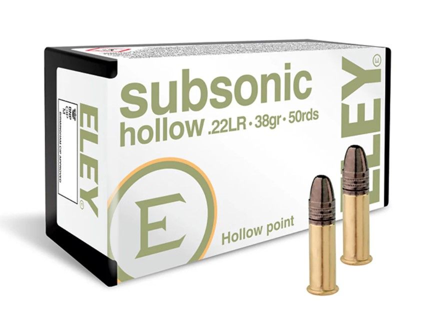 Eley .22 LR 38 grain Hollow Point Subsonic Bullets