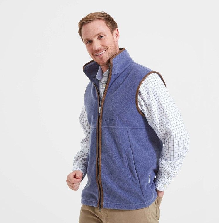 Schoffel Men's Oakham Fleece Gilet in Stone Blue