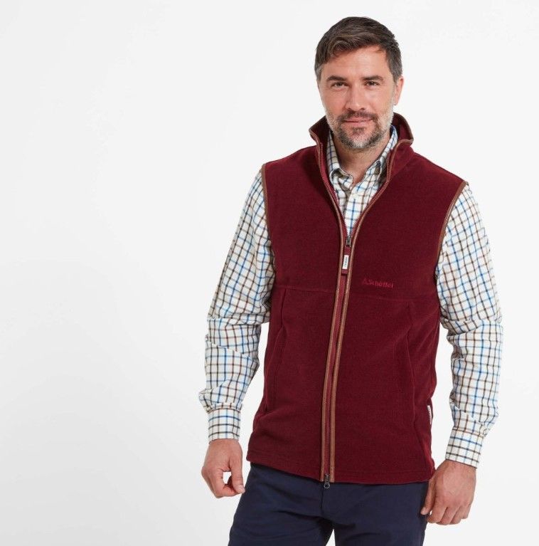 Schoffel Men's Oakham Fleece Gilet in Claret