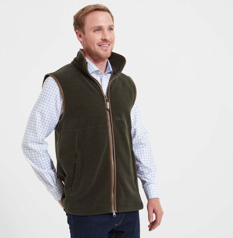 Schoffel Men's Oakham Fleece Gilet in Dark Olive