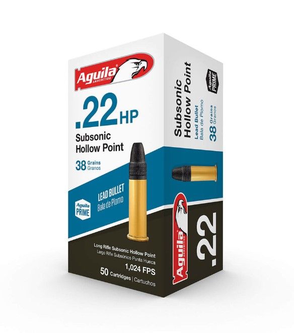 Aguila .22 LR Subsonic HP 38gr Bullets