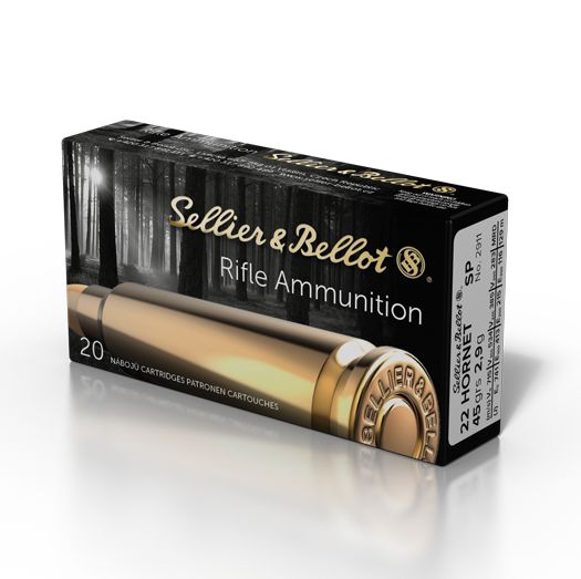 SELLIER .22 HORNET 45GRN SP 20 BOX
