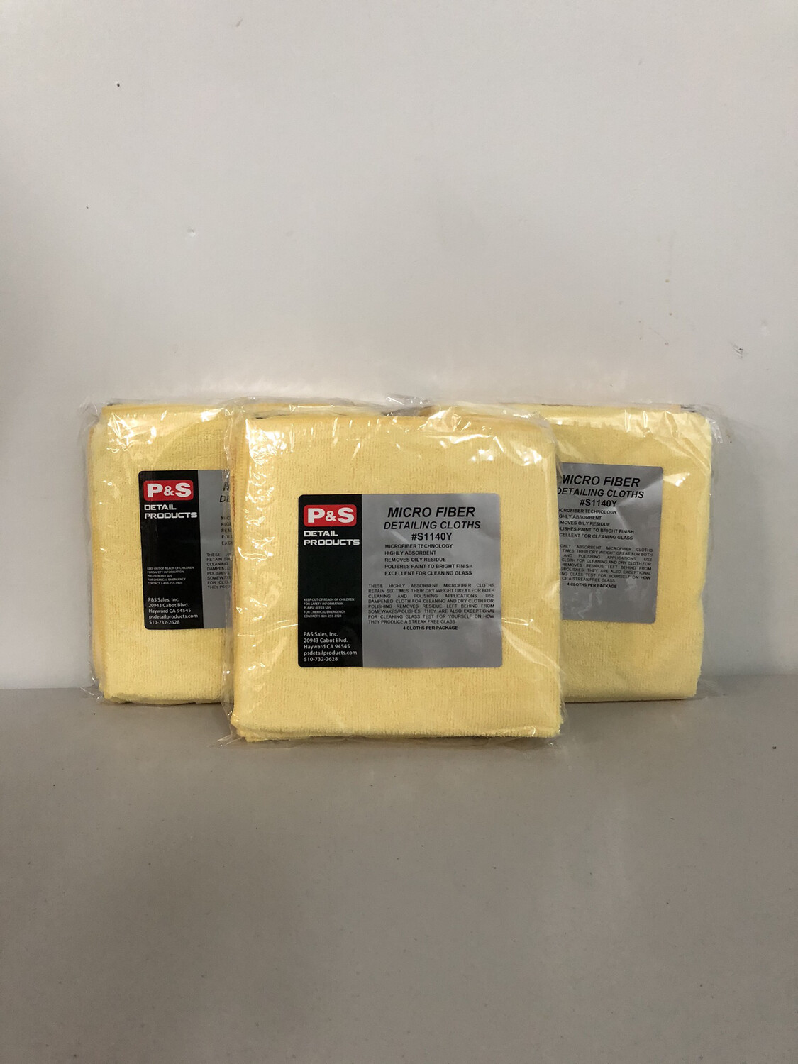 P&S Microfiber Towel (Yellow) - 4 Pack