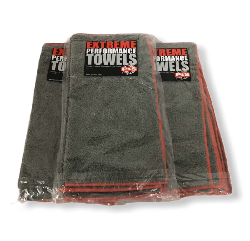 P&amp;S Extreme Performance Microfiber Towels (Gray) - 4 Pack