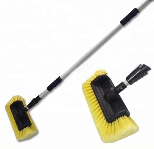 12” Soft Bristle Car Wash Brush with Long Handle - Yellow