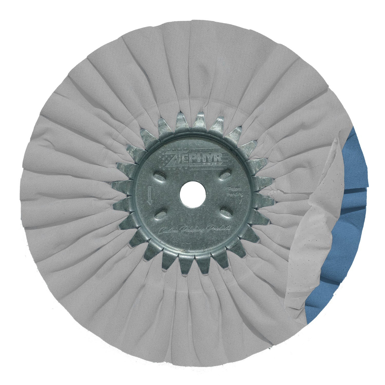 Zephyr - AWW 58-10SS 10” WHITE/BLUE Standard Airway Buffing Wheels