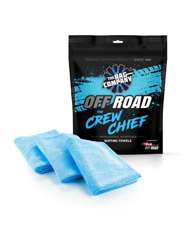 TRC Off Road The Crew Chief - Buffing Microfiber Towels Blue (3 pk - 16&quot;x27&quot;)