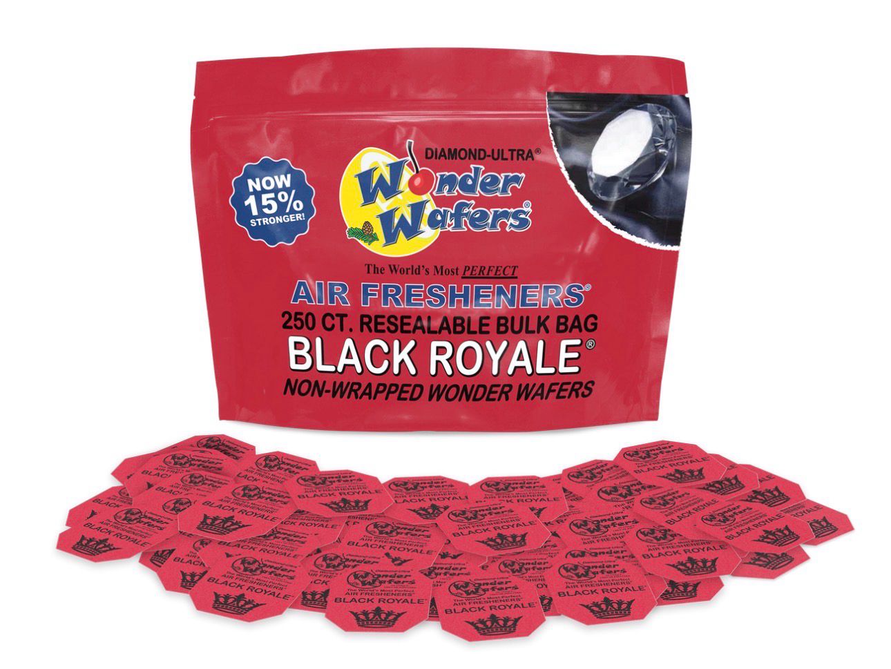 250 Count Non-Wrapped Wonder Wafers Bulk Bag - Black Royal