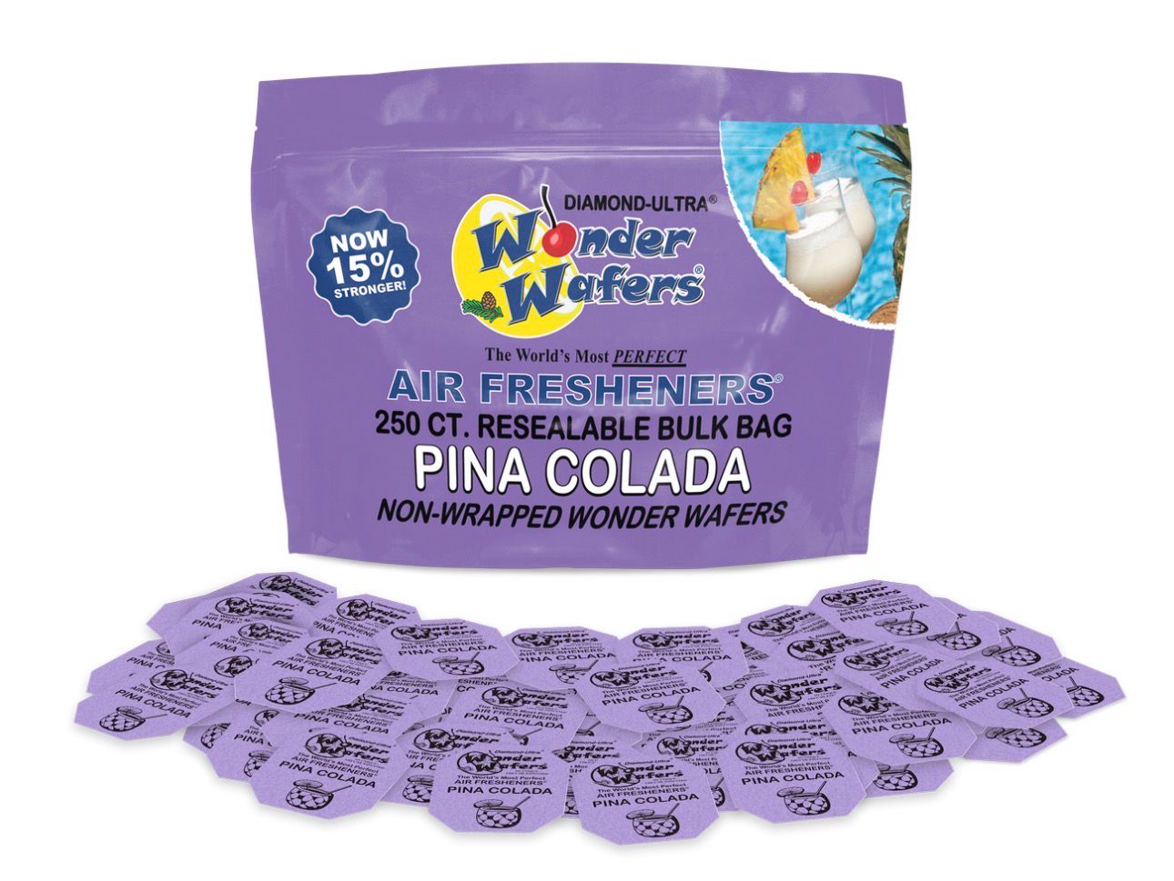 250 Count Non-Wrapped Wonder Wafers Bulk Bag - Pina Colada