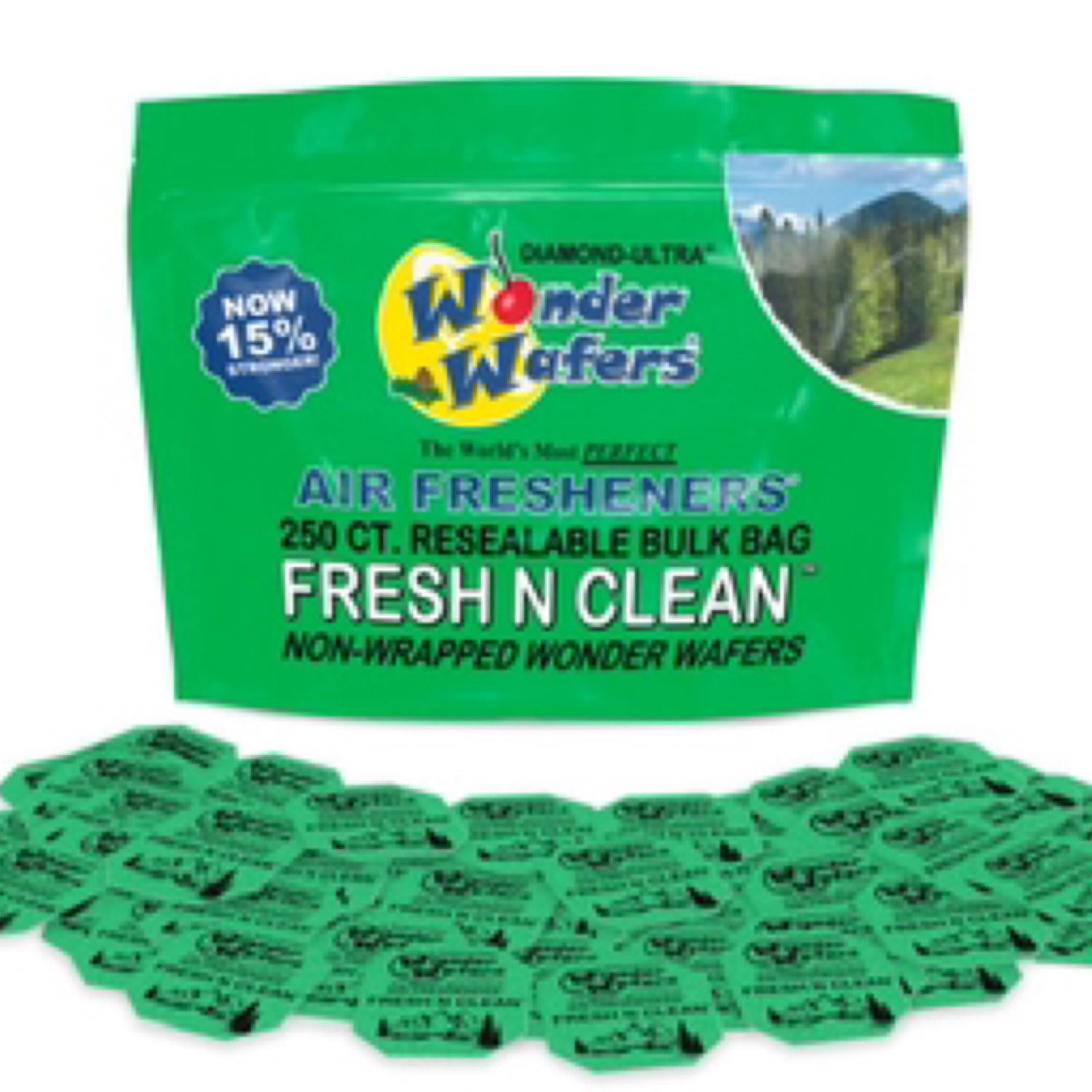 250 Count (Fresh N Clean) Non-Wrapped Wonder Wafers Bulk Bag