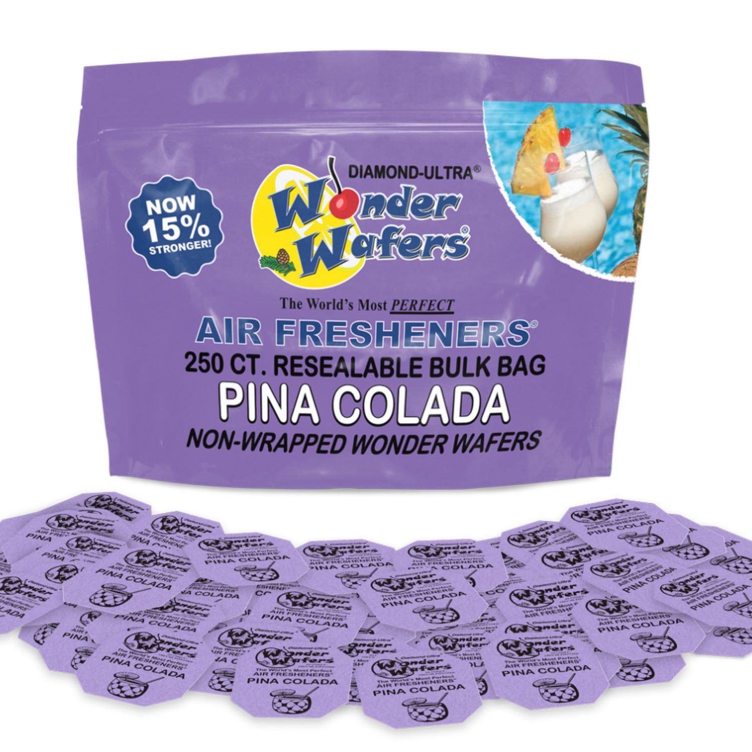 250 Count (Pina Colada) Non-Wrapped Wonder Wafers Bulk Bag
