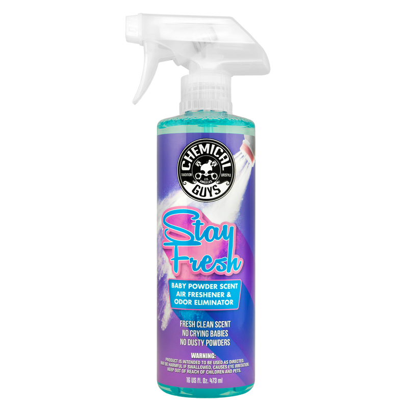 Chemical Guys Stay Fresh Baby Powder Scented Air Freshener 16 oz.